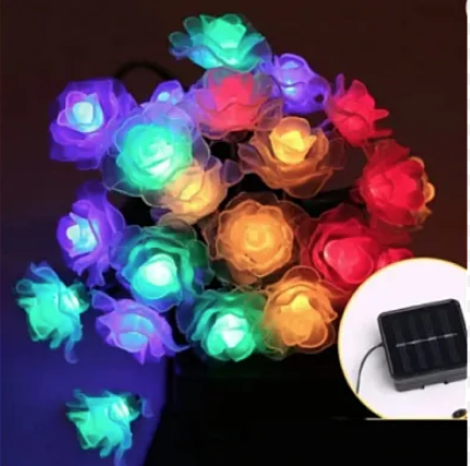 UB Instalatie solara gradina flori de trandafir cu 50 LED MULTICOLOR 1500-9